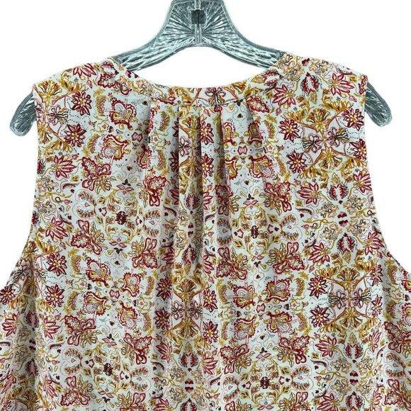 Lila Rose  Womens 1X Top Sleeveless Floral Multi Yellows Reds Off White - Picture 8 of 10